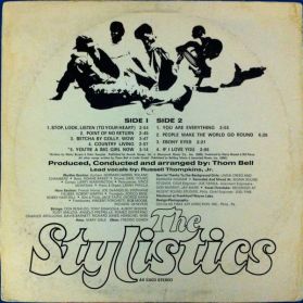 1971 The Stylistics (debut LP), Avco Records AV-33023 (back)